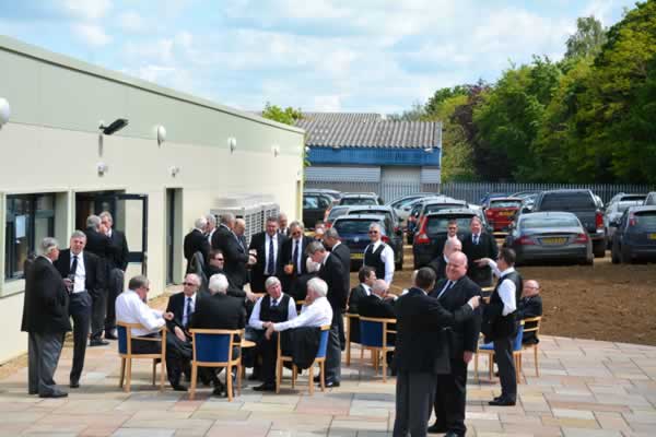 The new patio area at Sheaf Close before Provincial Grand Lodge began